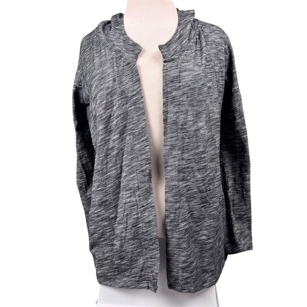 Pure Jill Women's Marled Open Front Hooded Cotton Cardigan Size S Multicolor